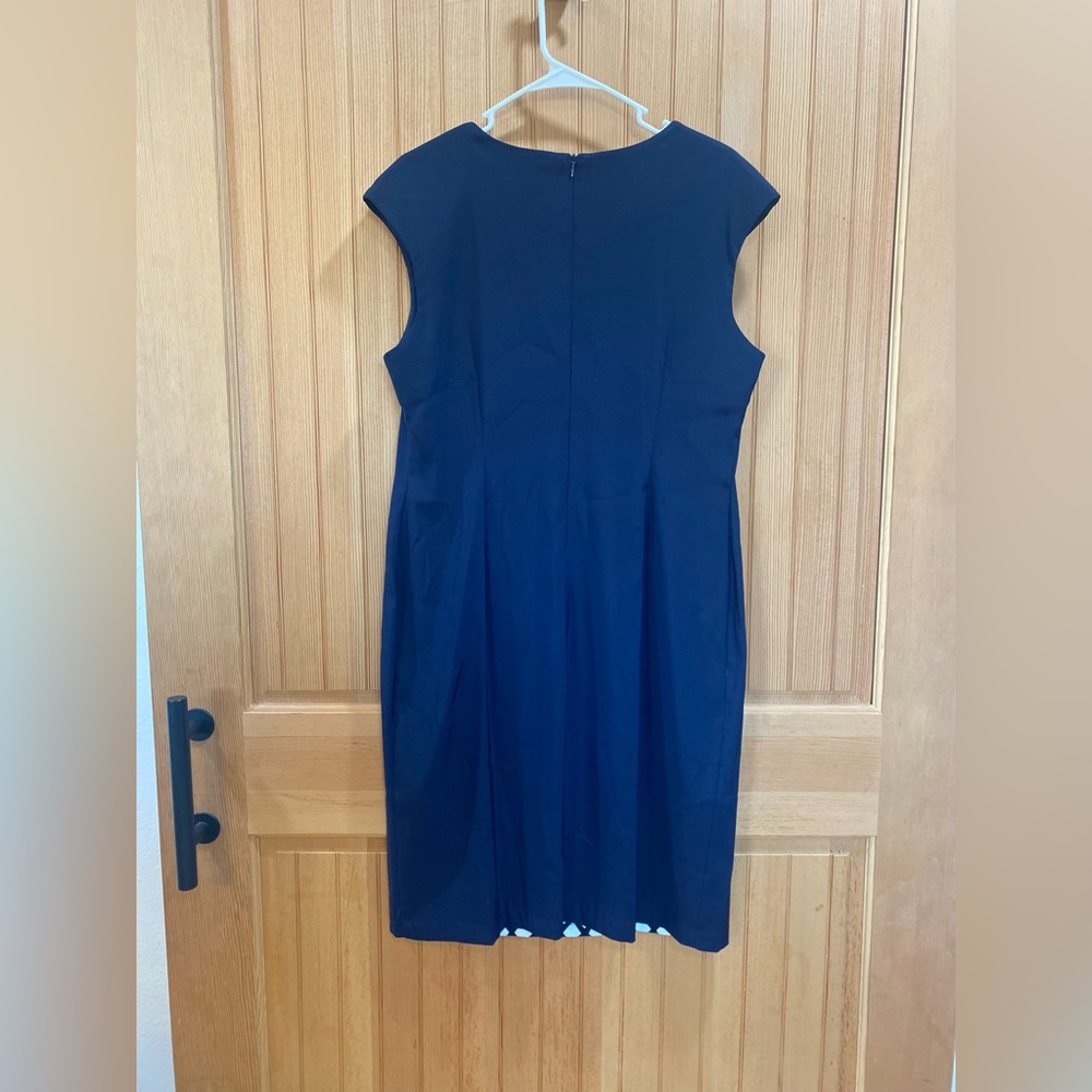 Dress Barn Navy and White Patterned Midi Dress - Picture 5 of 8
